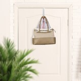 thumbnail of Relaxdays Klapphaken, zum Einhängen, Türgarderobe für 6 Kleiderbügel, Metall und Holz, Haken für 2 cm Türfalz, creme