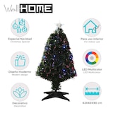 thumbnail of WellHome - Árbol de Navidad de fibra óptica con 20 Luces LED Multicolor con estrella 43x43x90cm