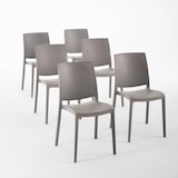 thumbnail of Set 6 Chaises en polypropylène avec fibre de verre empilables pour extérieur et jardin, bar et restaurant, cuisine  moderne - CARMEN - Tourterelle