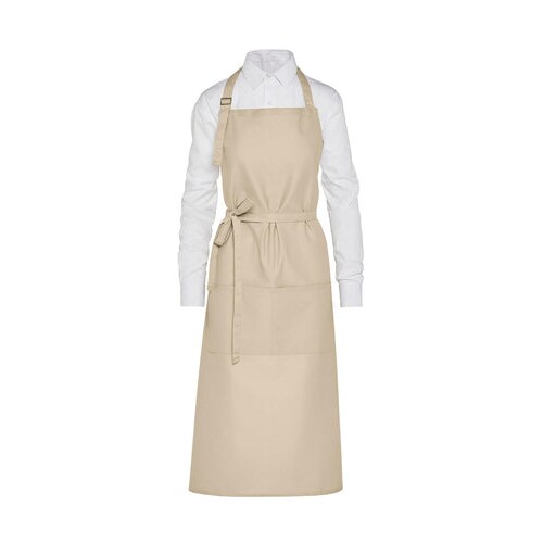 AMSTERDAM - Recycled Bib Apron with Pocket: One Size / Natural