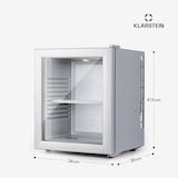 thumbnail of Brooklyn 24 Mini-Kühlschrank Glastür LED Ablage Silber