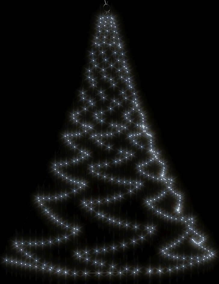 Ein spiralförmiger Weihnachtsbaum aus Lichtern.