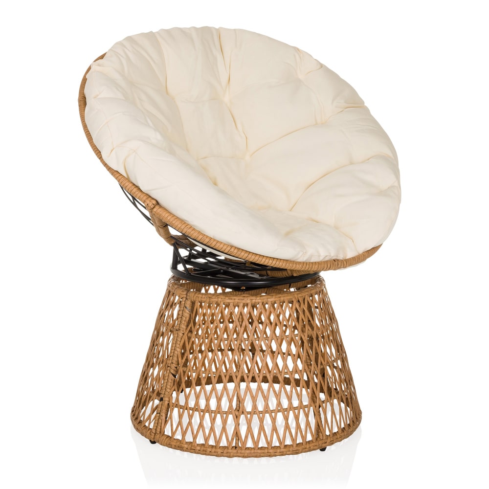 Papasansessel / Drehsessel WEAVORA Outdoor beige hjh LIVING