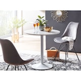 thumbnail of Esstisch Rund 75x75x74 cm Kleiner Küchentisch Weiß Hochglanz, Runder Esszimmertisch 2 Personen, Moderner Frühstückstisch Küche, Tisch Esszimmer