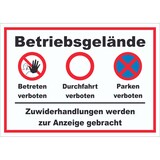 thumbnail of Schild Betriebsgelände Betreten Durchfahrt Parken A1 (594x841mm)