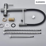 thumbnail of Lana | Rubinetto estraibile grigio nero a 3 vie | Miscelatore cucina per acqua potabile in acciaio inossidabile | Girevole a 360° Filtra 3 connessioni