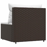 thumbnail of vidaXL Garten-Mittelsofa mit Kissen Braun Poly Rattan