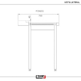thumbnail of Romux® Auslauftisch Links für Haubenspülmaschine aus Edelstahl 800x750x880 mm | Industrieller Spültische | Professionelle Spülbecken
