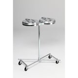 thumbnail of PROREGAL Robuster Doppel-Abfallsammler mit Metall-Deckel | Fahrbar | 2x 120 Liter, HxBxT 102x86x48cm | Stahl | Verzinkt-Verzinkt | Mülleimer