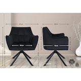 thumbnail of Capa de veludo para cadeira de jantar giratória preto/preto