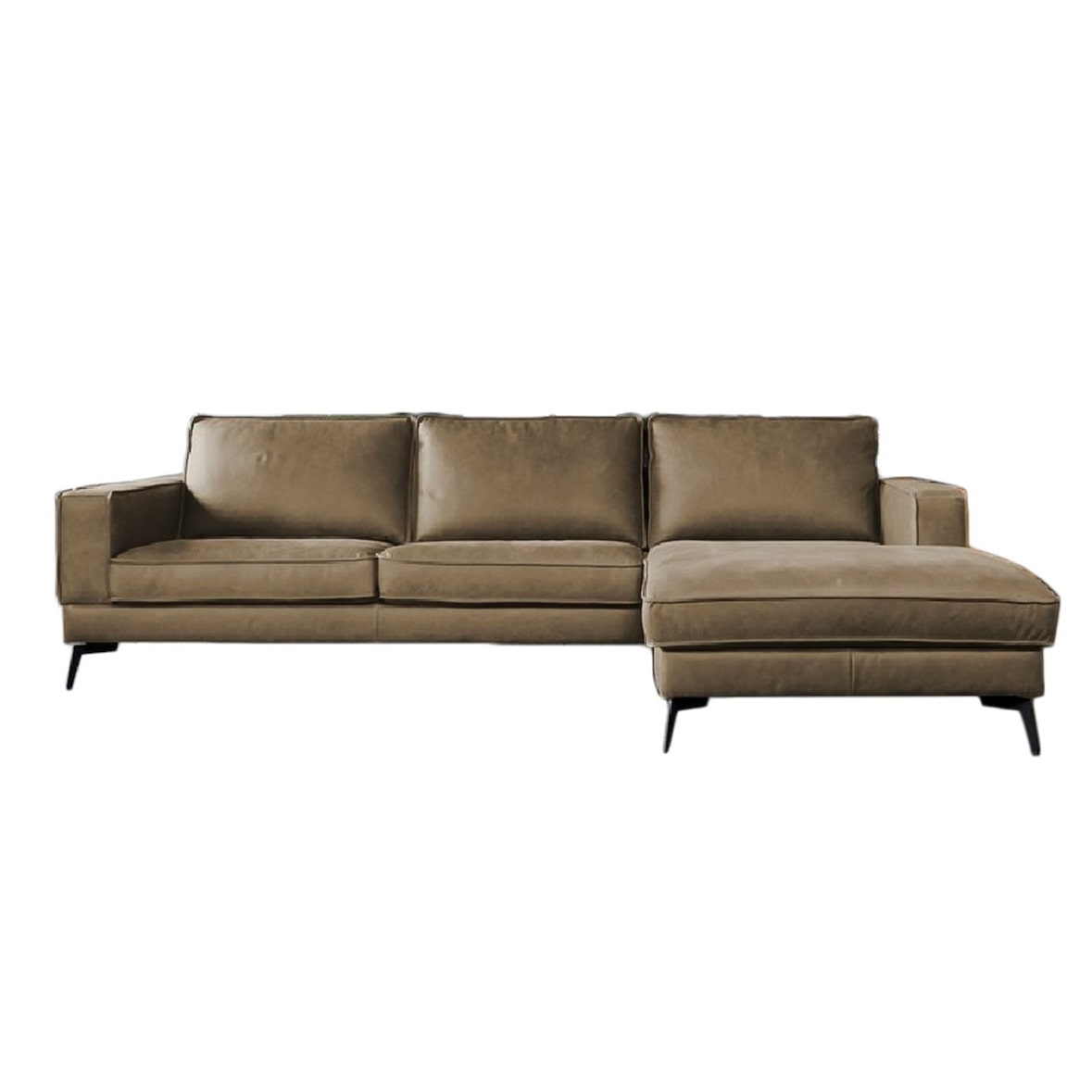 KAWOLA Sofa BLOOM Ecksofa Leder camel Recamiere rechts