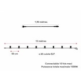 thumbnail of Guirlande Guinguette 10M 20 ampoules 1W led E27 blanc chaud IP65 professionnelle