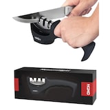 thumbnail of HGMD Luxe Messenslijper - 3 Standen - Zwart - Antislip - Scharenslijper - Messen slijper - Knife sharpener
