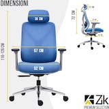 thumbnail of Silla de oficina ergonómica giratoria, reposabrazos 4D, reposacabezas 2D, respaldo oscilante, soporte lumbar y altura regulable - ZIK