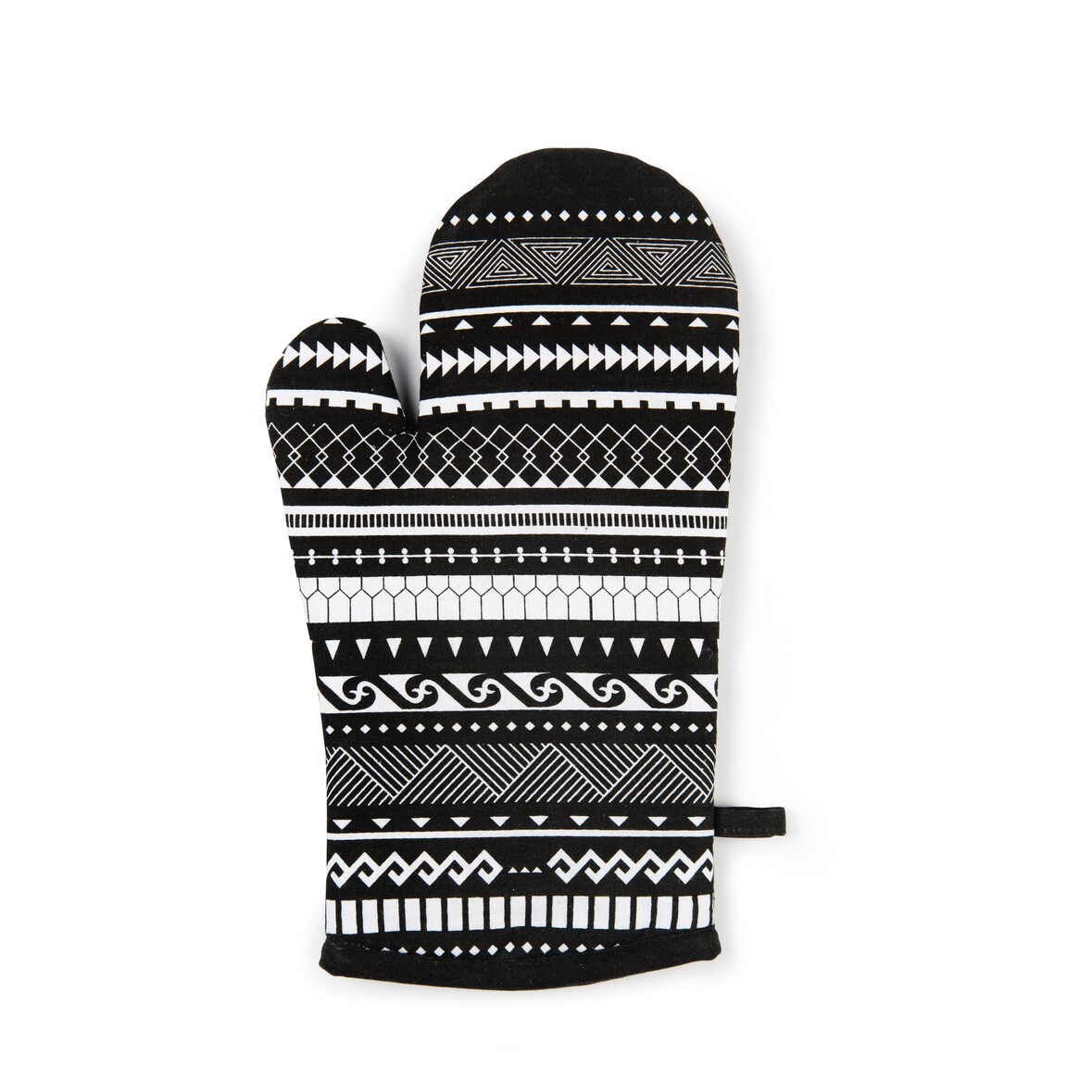 Excelsa Ofenhandschuh Etnico Baumwolle 32Xh2X18 Cm Schwarz Und Weiß