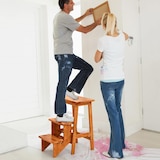 thumbnail of COSTWAY Banquinho, escada dobrável de 3 degraus, cadeira com alça, até 270 kg (castanho)