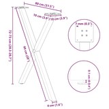 thumbnail of vidaXL Esstischbeine X-Form 2 Stk. Anthrazit 80x(72-73) cm Stahl