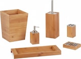 thumbnail of Relaxdays Bad Set, 6-teilig, Bambus, Seifenspender, Seifenhalter, Bürstenhalter, Zahnputzbecher, Ablage, Badeimer, natur