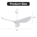 thumbnail of Deckenventilator 27x97x97 cm ohne Beleuchtung Fernbedienung 6 Stufen Timer reversibel DC Motor leise für Innen und Außen Mattweiß