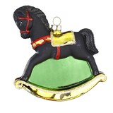 thumbnail of Christbaumschmuck Glas 12cm Schaukelpferd Figur Handbemalt Weihnachtsbaum Anhänger Weihnachten Christbaumanhänger Weihnachtsbaumschmuck Pferd Schwarz