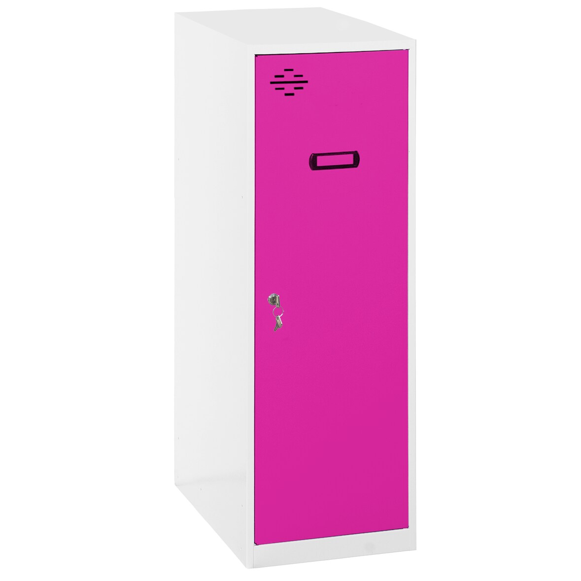 SimonRack Armário Vestiário Metálico Baixo 915x300x500 mm, 1 Porta com Chave, Branco/Rosa - Simonlocker