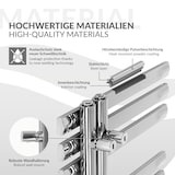 thumbnail of LuxeBath Badheizkörper Iron EM 500×1000 mm Chrom, Seitenanschluss, Thermostat Eck-Wand, Design Heizkörper Handtuchtrockner Badheizung