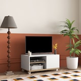 thumbnail of HOMCOM mueble TV de salón moderno con ruedas mesa para televisores de 42 pulgadas módulo TV con 1 puerta y 2 estantes de almacenamiento 80x45x39,5 cm