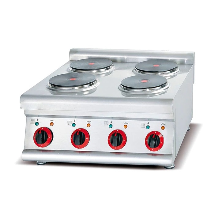 Fogão elétrico profissional de 4 bocas para o setor da hotelaria
