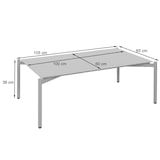 thumbnail of Tavolo da giardino in alluminio HWC-O11, tavolo da salotto da esterno tavolo da balcone, 105x65cm ~ terracotta