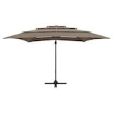 thumbnail of vidaXL Parasol 4-laags met aluminium paal 250x250 cm taupe