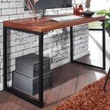 thumbnail of Schreibtisch Sheesham Massivholz / Metall 117x59x76,5 cm Computertisch, Design Bürotisch Klein Dunkel, Laptoptisch