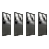 thumbnail of 4er-Set Aluminium Schiebetür für Pergola HWC-L46, Terrassenüberdachung, Lamellenpaneel Modul, 206x369cm ~ anthrazit