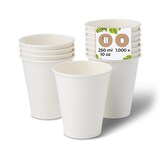 thumbnail of BIOZOYG 1000 Stück kompostierbare Einwegbecher 250ml / 10oz Pappbecher, Trinkbecher, Wegwerfbecher, Getränkebecher, einwandig, weiß, kompostierbar