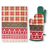 thumbnail of Excelsa Ofenhandschuh und Küchentuch Fall Winter aus Baumwolle mehrfarbig