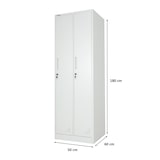 thumbnail of PROREGAL Spind Schrank ELEPHANT Metall 2 Abteile 180x60x50cm Kleiderstange & Kleiderhaken Lichtgrau Spindschrank Kleiderschrank Metallschrank