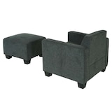 thumbnail of Modular fauteuil lounge avec ottomane Lyon, tissu/textile ~ gris anthracite