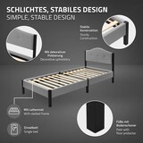 thumbnail of ML-Design Polsterbett 90x200 cm Grau, Einzelbett mit stabilem Bettgestell, Bettrahmen mit gepolstertes Kopfteil & Lattenrost, Modernes Jugendbett