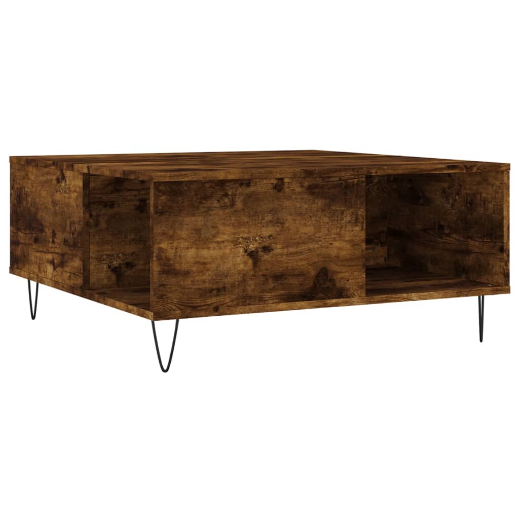 vidaXL Couchtisch Räuchereiche 80x80x36,5 cm Holzwerkstoff