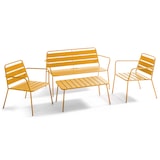thumbnail of Table basse de terrasse acier jaune 90 x 50 cm