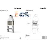 thumbnail of MF - Geprefabriceerde metselwerkbarbecue voor hout en houtskool Model New Iberia Plus XL (Grijsbeige - 69 x 47 x 190 cm) REF: M00366/1 - Buitengebruik