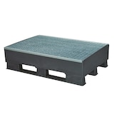 thumbnail of Sicherheits Auffangwanne aus Kunststoff, mit Gitterrost, Auffangvolumen 120 Liter, LxBxH 1200 x 800 x 315 mm