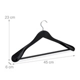 thumbnail of Relaxdays Anzug Kleiderbügel, 8er Set, breite Schulter, Hosenstange, für Jacke, Hemd, Hose, Holzkleiderbügel, schwarz