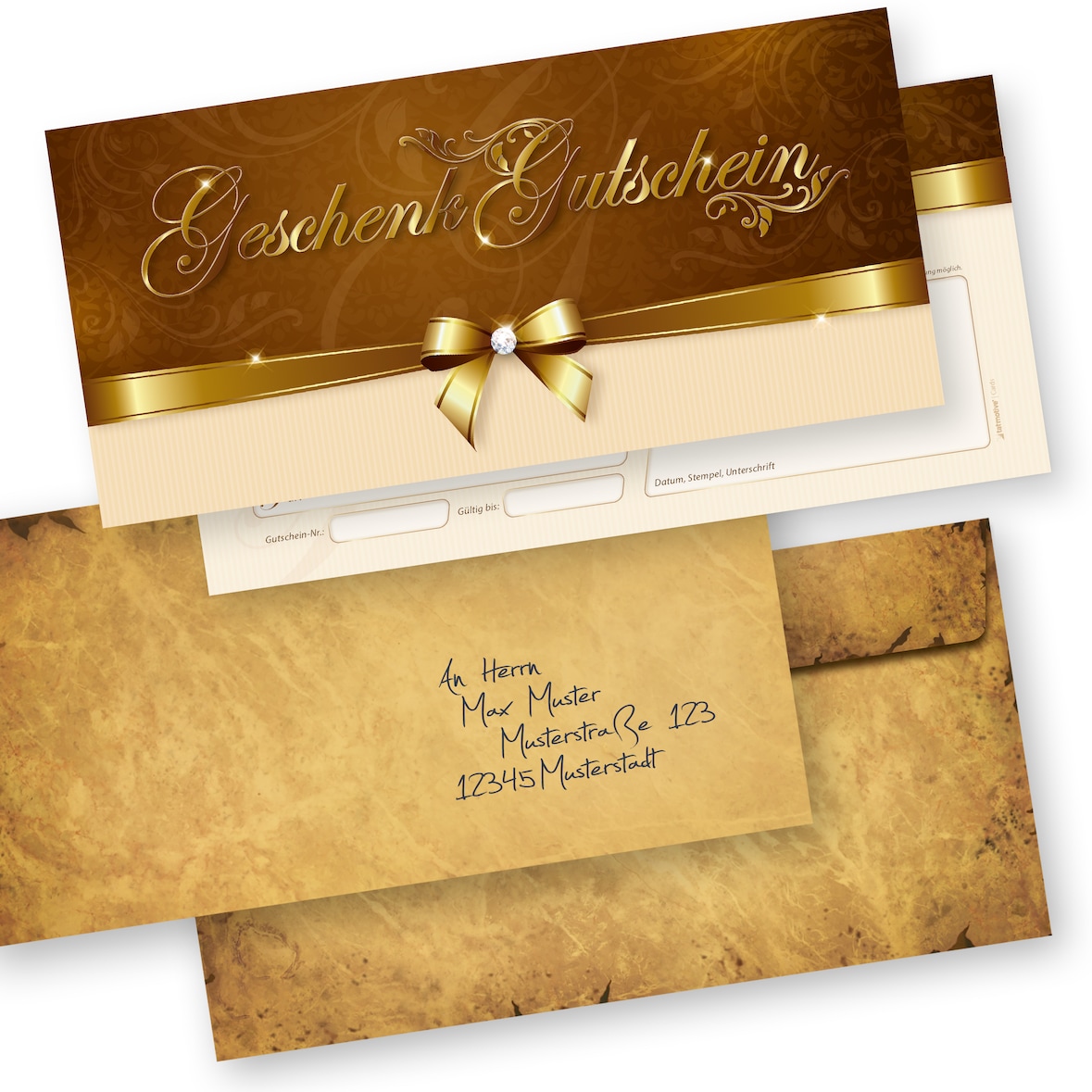 Gutscheine Gastro Restaurant für Kunden (100 Stück inkl. Umschläge) einfach Werte eintragen und stempeln