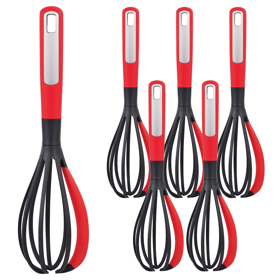 BERGNER - Set van 6 garde 30,6 cm van nylon, zwart/rood - Mars