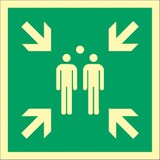 thumbnail of Schild Sammelstelle, ISO 7010, Alu, langnachleuchtend, 160-mcd, 300x300 mm