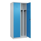 thumbnail of C+P Spind Classic PLUS, 2 Abteile, HxBxT 185x80x50cm, Zylinderschloss, Hellgrau/Lichtblau von PROREGAL