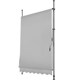 thumbnail of Klemmmarkise mit Handkurbel, höhenverstellbar - 150 x 180 cm, hellgrau