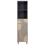 thumbnail of Helloshop26 - Moderner Badezimmerschrank mit Schublade 38 x 33 x 160 cm elegantes und schickes Design aus massivem grauem Mangoholz 02_0057888