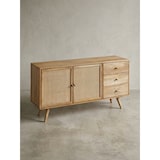 thumbnail of Design Sideboard 140x75x40 cm Mango Massivholz / Rattan, Kommode 3 Schubladen, Hoher Kommodenschrank Holz Massiv, Standschrank Wohnzimmer, 2