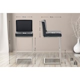 thumbnail of Barhocker Paros Kunstlederbezug schwarz